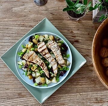 Grilled Chicken on Warm Potato Salad1