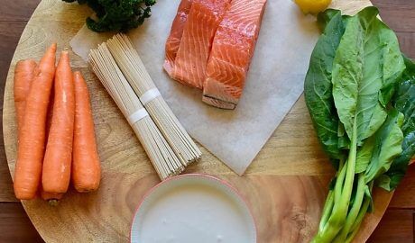 Coconut-Poached-Salmon-with-Collard-greenss