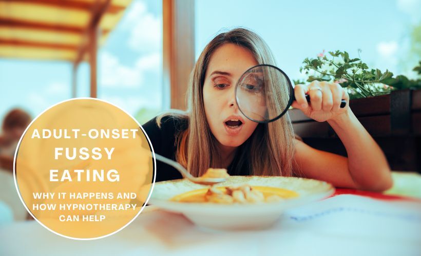 Person holding a plate of varied foods, representing overcoming adult-onset fussy eating.